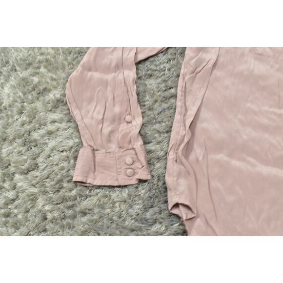 Torrid Women's Plus Size 1 Pink Viscose Button-Up Top Long Sleeve Solid - Picture 6 of 7